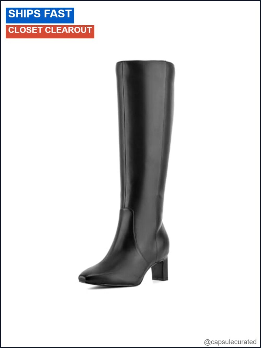 Rockport Women's Mabel Knee High Boots Leather Square Toe Comfort Arch Support